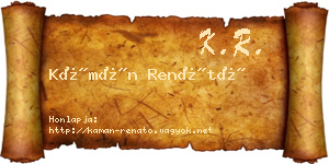 Kámán Renátó névjegykártya
